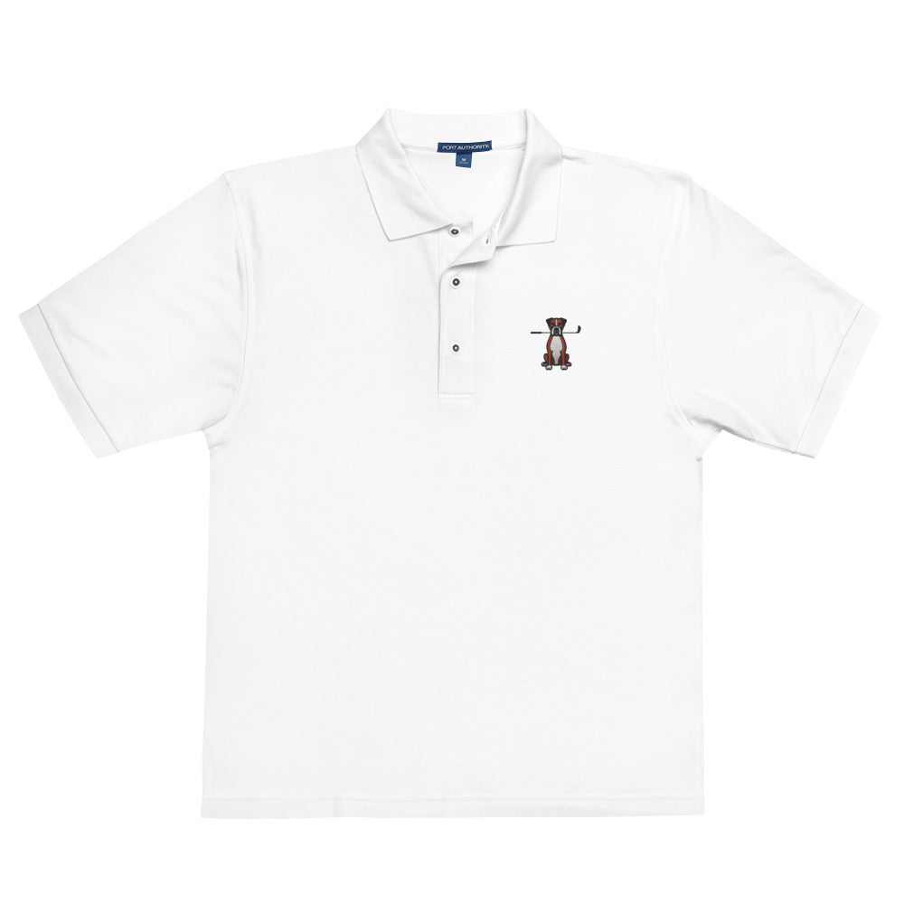 Boxer (Brown) — Embroidered Golf Polo